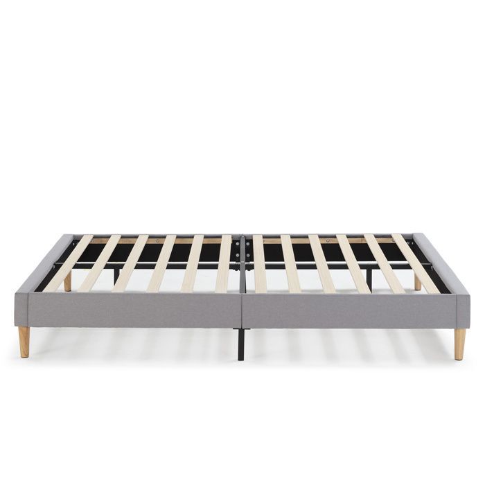 Sommier tapissier Aura 140x190 cm Gris clair, Hauteur 30 cm