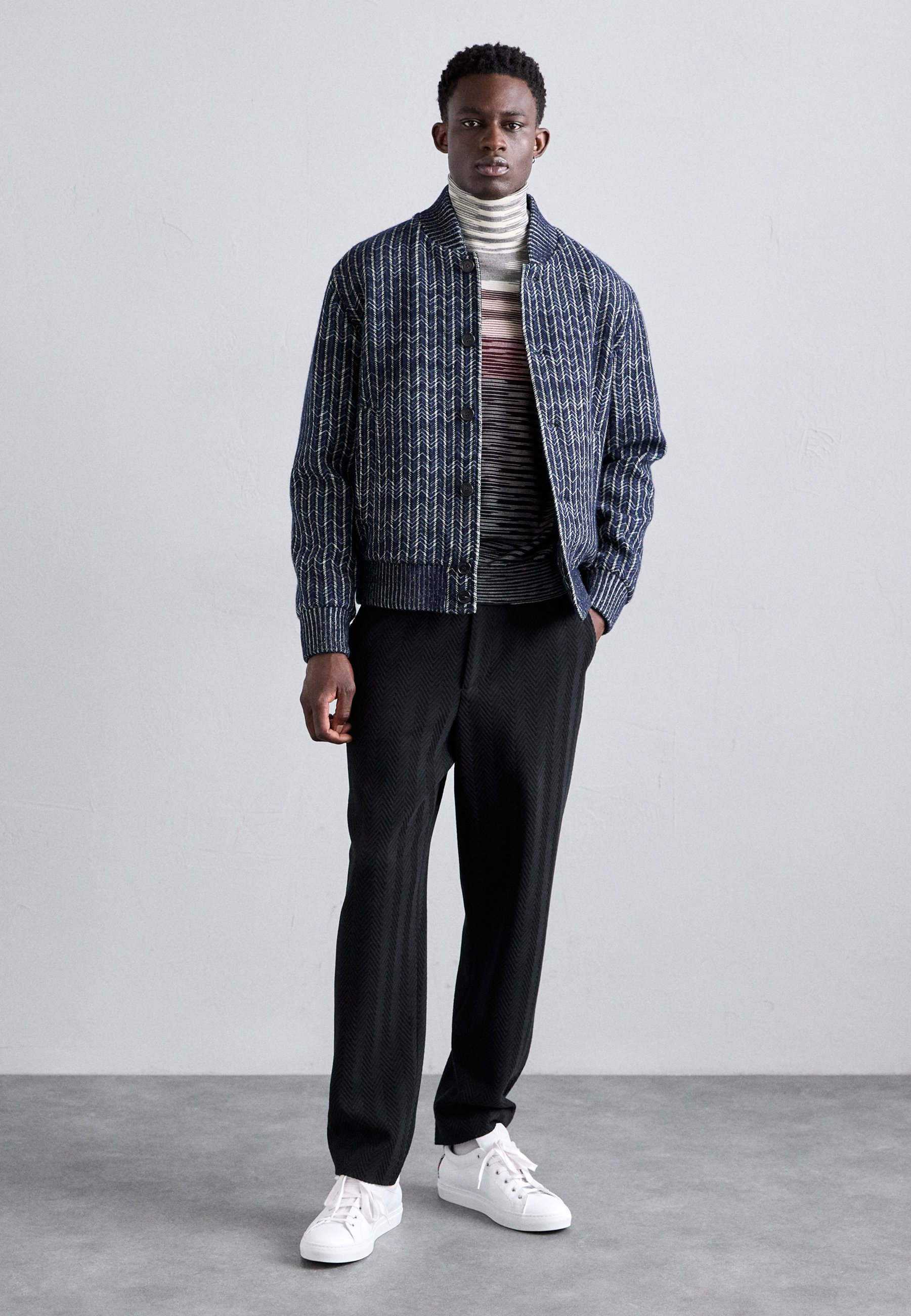 Veste Missoni - Blouson aviateur - bleu/gris