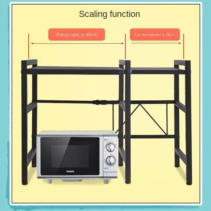 Supporto estensibile per forno a microonde XUANYU, nuova soluzione salvaspazio per la cucina, nero.