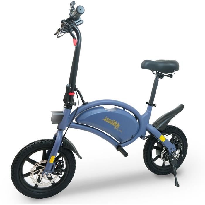 Bicicletta elettrica senza pedali - URBANGLIDE - BIKE 140 BLUE - 36V - 350W - pneumatici da 14
