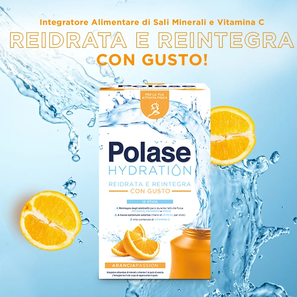 POLASE Polase Hidratación Sabor Naranja 12 sobres Complemento alimenticio energizante con magnesio y potasio