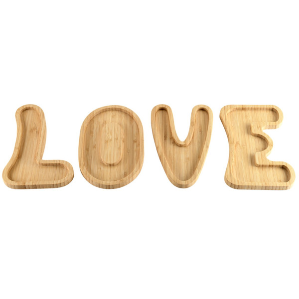 Deski do serwowania LOVE bambusowe zestaw 4 szt. 20x15x1,5 cm