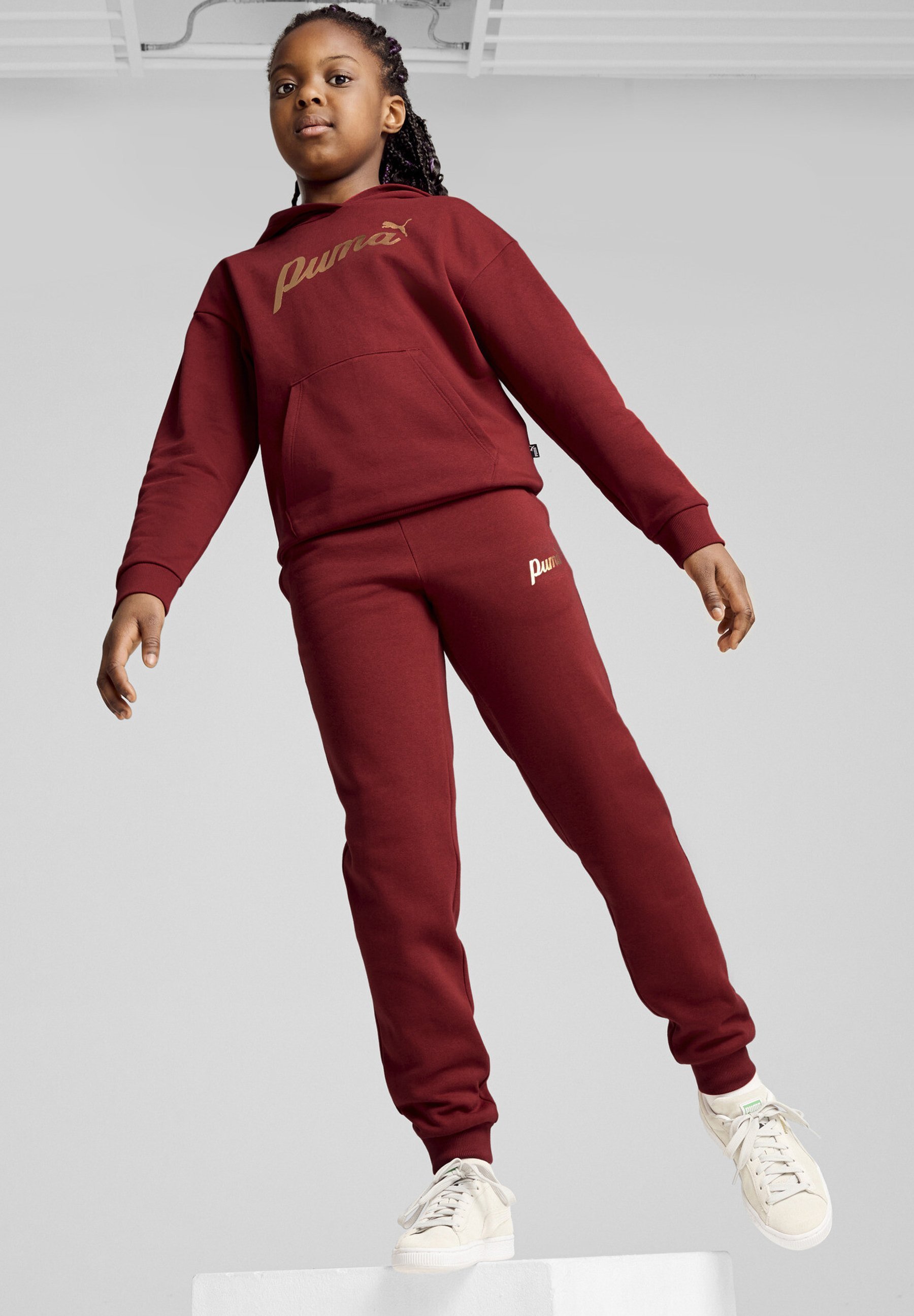 Puma SCRIPT - Bas de survêtement - rouge intense et feuille d'or