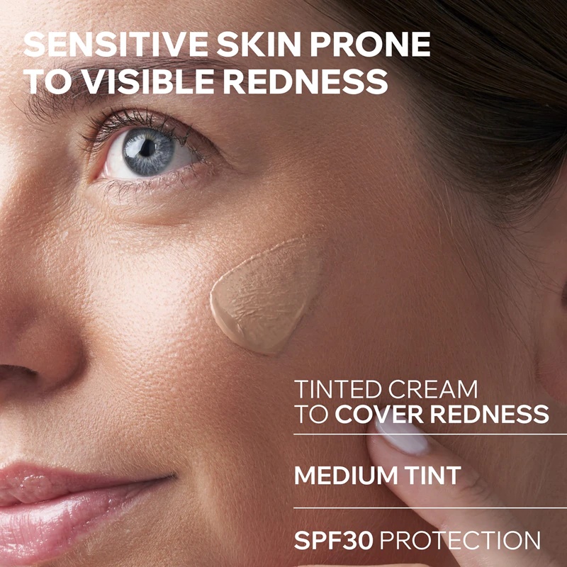 Uriage Roseliane CC krēms ar SPF 30 efektu jutīgai ādai, kurai ir nosliece uz krāsas maiņu.