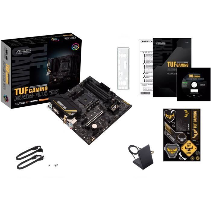 Carte mère - ASUS - TUF GAMING A520M-PLUS WIFI - AMD A520 - Emplacement AM4 micro ATX