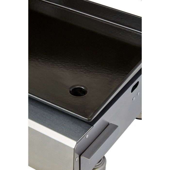 Plancha de gas Alicia II de acero inoxidable con 2 quemadores - BRASERO - 2 quemadores - 52 x 34 cm - Placa de acero esmaltado - Sirve hasta 8 personas - 5 kW, Gris
