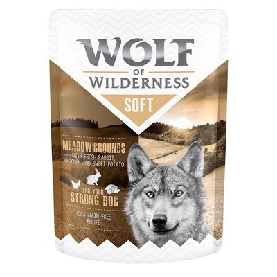 Lot de 6 sachets souples Wolf of Wilderness pour adultes (300 g chacun) - Prix spécial !*
