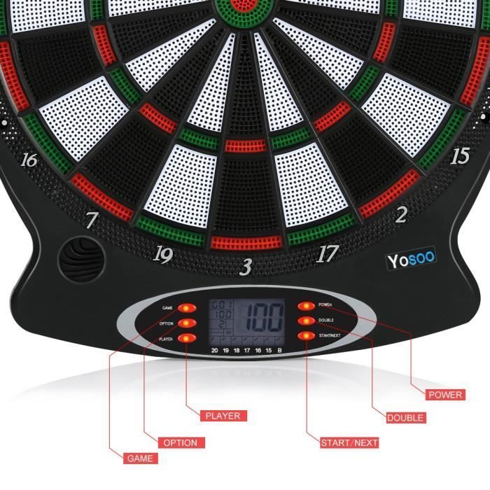 Jeu de fléchettes électronique Dart - Nouveau - PP ABS - 44 * 51.5 * 2.8cm - 6 trous pour les fléchettes