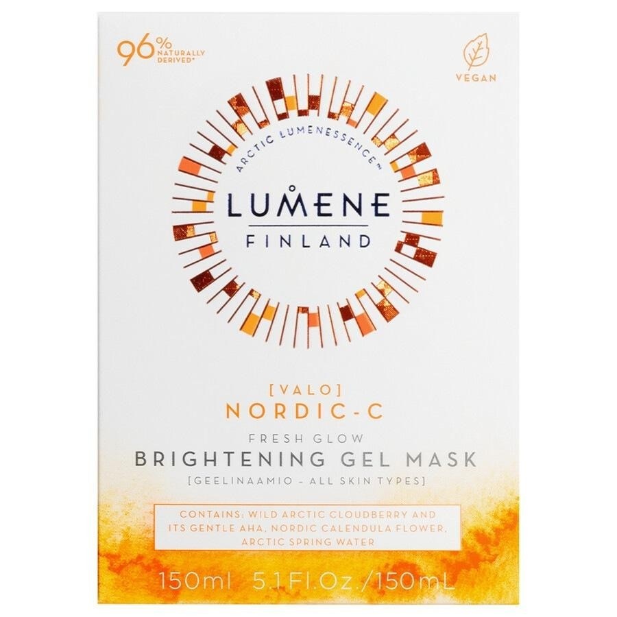 „Lumene Glow Mask Nordic-C“ [VALO] Šviesinantis skaistinamasis gelinis veido kaukė „Fresh Glow“ – 150 ml