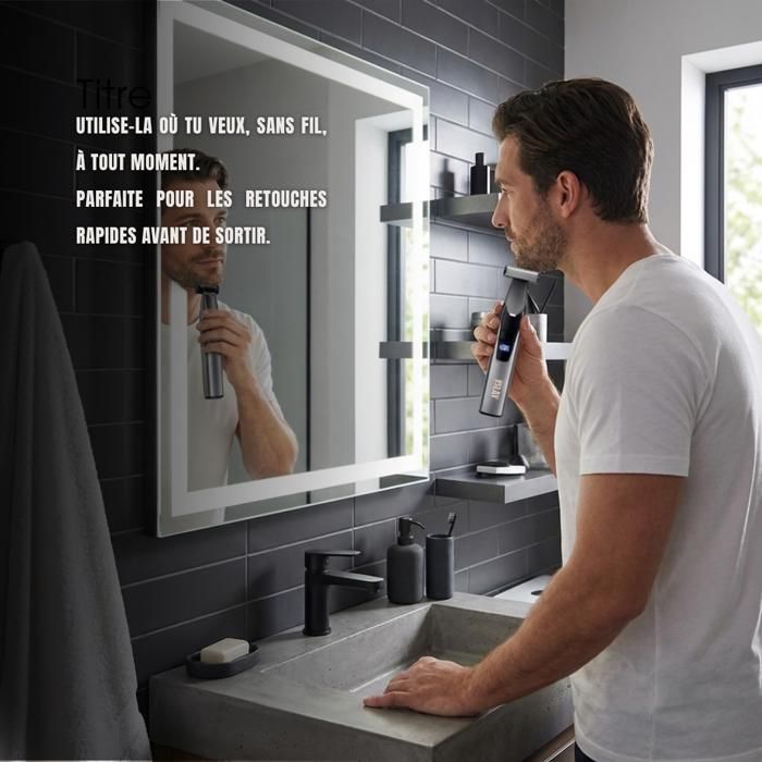 Rasoir électrique homme 3-en-1 ESLAY PRO  Tondeuse barbe, rasage de précision & entretien moustache