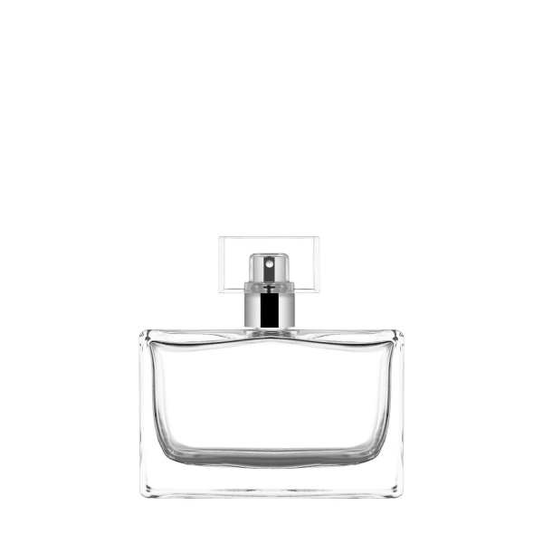 Flacon rectangulaire en verre transparent FEA 15 de 100 ml