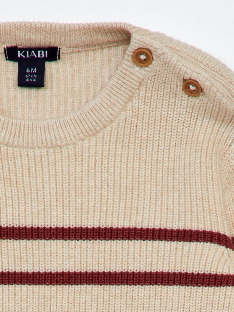 Trui in ribsteek - BEIGE
