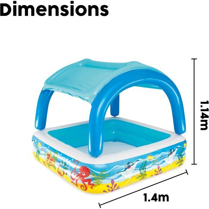 FLEUVE - Piscines gonflables - Pataugeoire Gonflable Pour Enfants 140 X 140 X 114 Cm