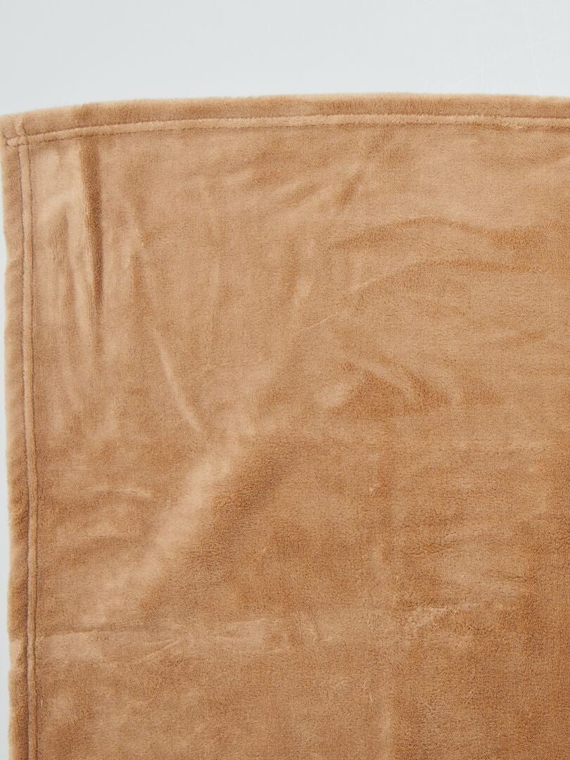 Effen fleece deken - BEIGE