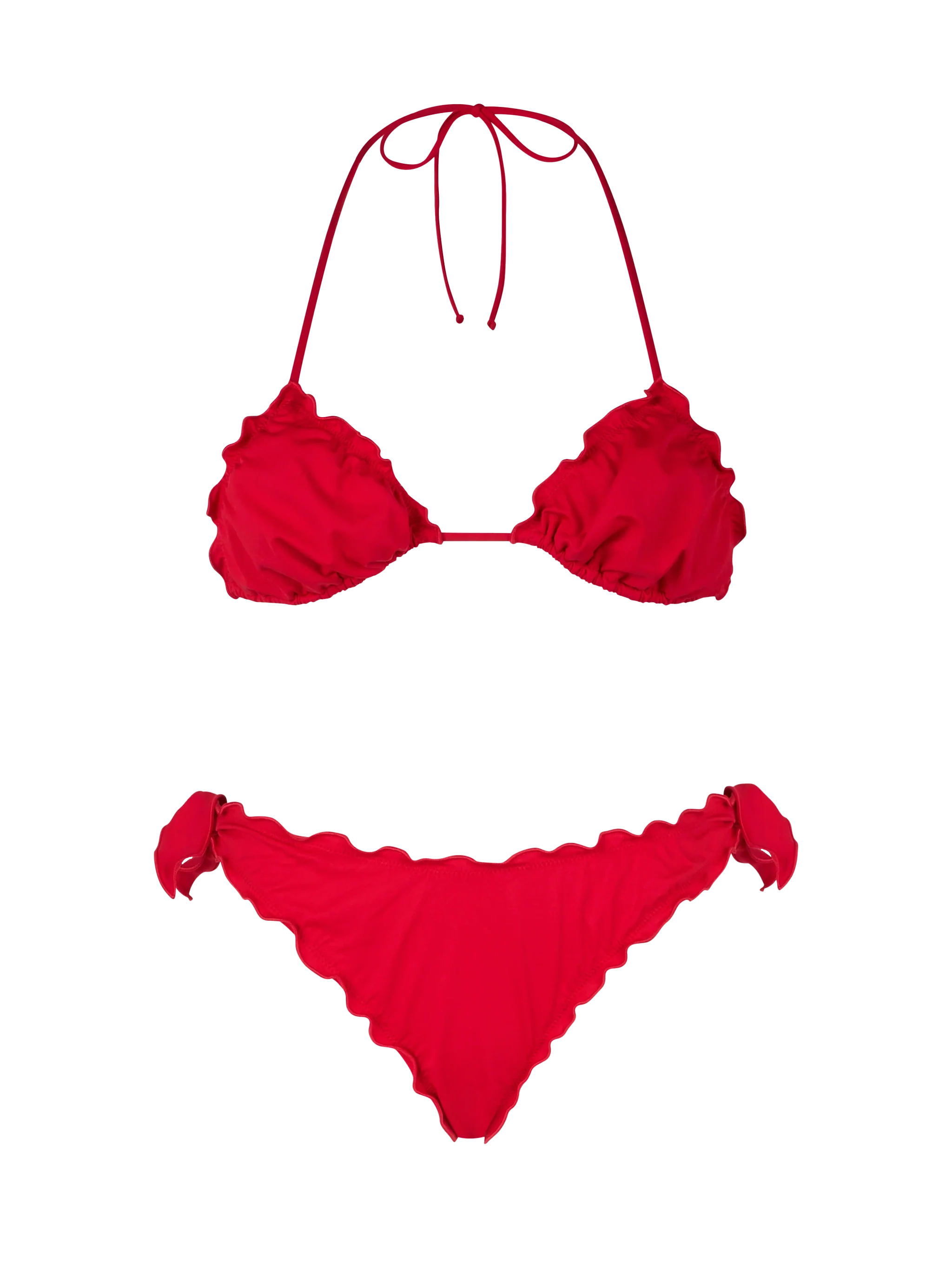 Klassieke rode driehoekbikini voor dames met het sterrenbeeld Boogschutter en Maan
