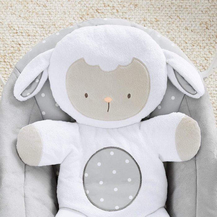 INGENUITY Baby Bouncer, Foldable Electric Swing - Little Sheep - Removable Arch and Toys, Baby Gift