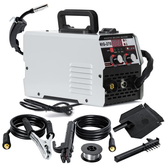 Saldatrice inverter MIG-270, saldatrice inverter da 250 A, saldatrice portatile, 220 V, peso macchina 4 kg, corrente regolabile.