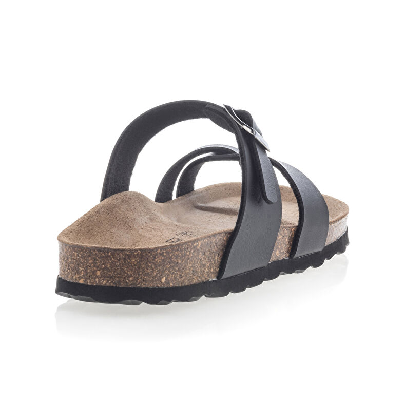 Zwarte sandalen/open teenschoenen voor dames