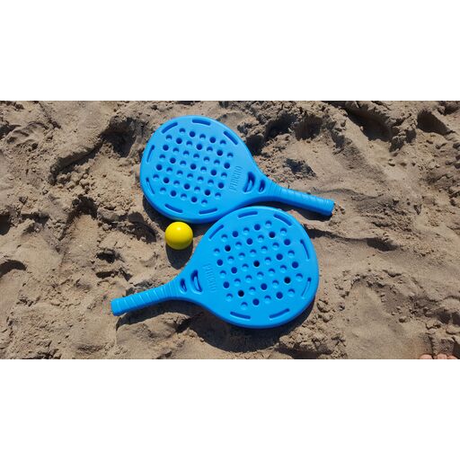 Raquette de padel avec pointes en plastique bleu
