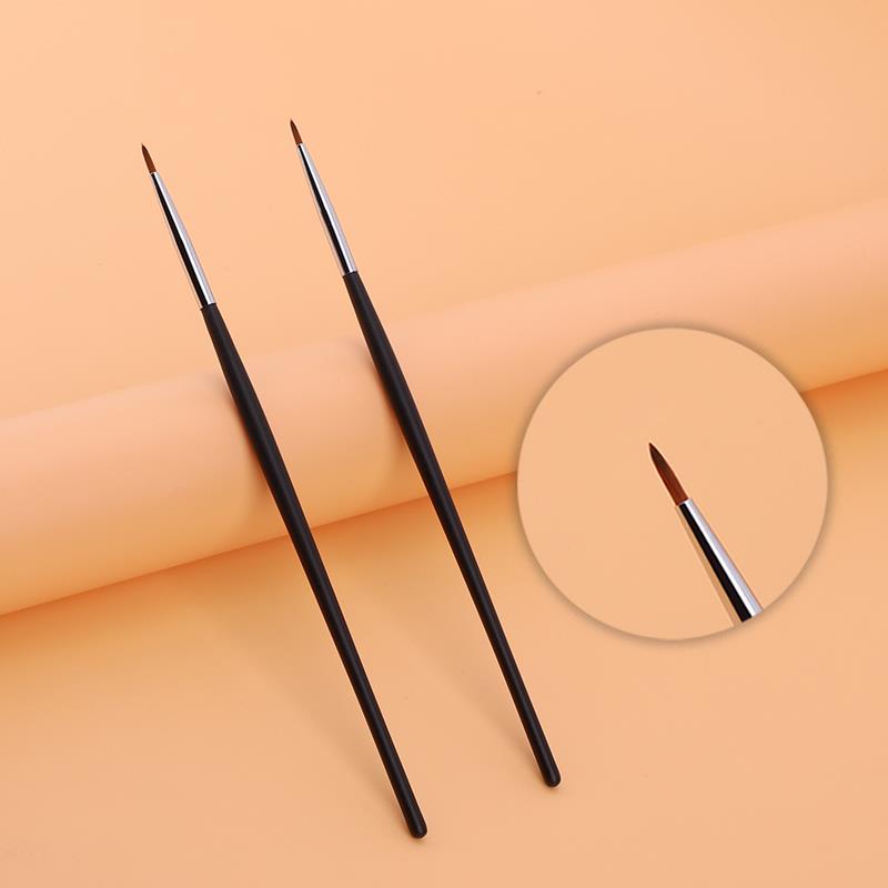 Lucky Girls - Set di 2 pennelli sottili per eyeliner, eyeliner liquido e in gel, pennello per trucco, pennello di precisione sottile e lungo per eyeliner, pennello professionale per eyeliner