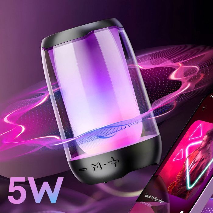 Mini Enceinte Bluetooth - LINQ - 5W - Étanche IPX6 - Autonomie 6h - LED RGB 11 Couleurs