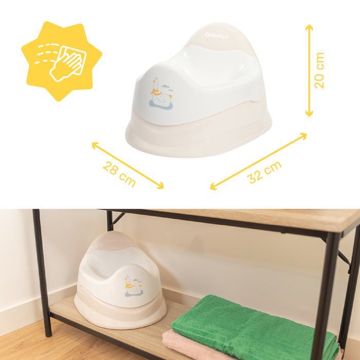 Badabulle - Baby Potty with Removable Bowl - Ergonomic Seat - Easy Cleaning - From 12 Months - Seagull