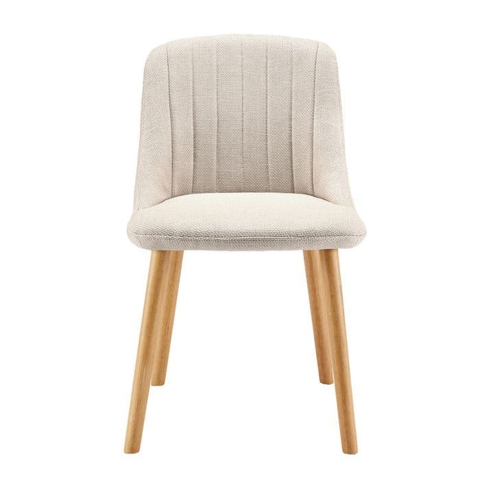 Sedie moderne Goeurvant con cuscino spesso, schienale ergonomico e gambe in legno, stile e comfort in un unico set - Beige