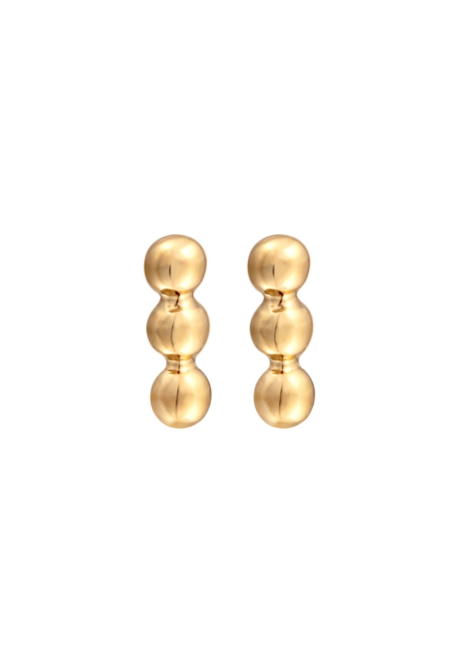 Elli Femmes clous d'oreilles boule design basique en argent sterling 925 plaqué or