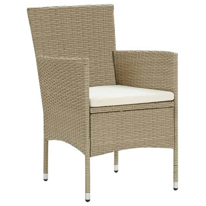 Tuinset van polyrotan - BURKE - 5-delig - Beige - Tafel 150x90x74 cm - Stoel 53x58x84 cm