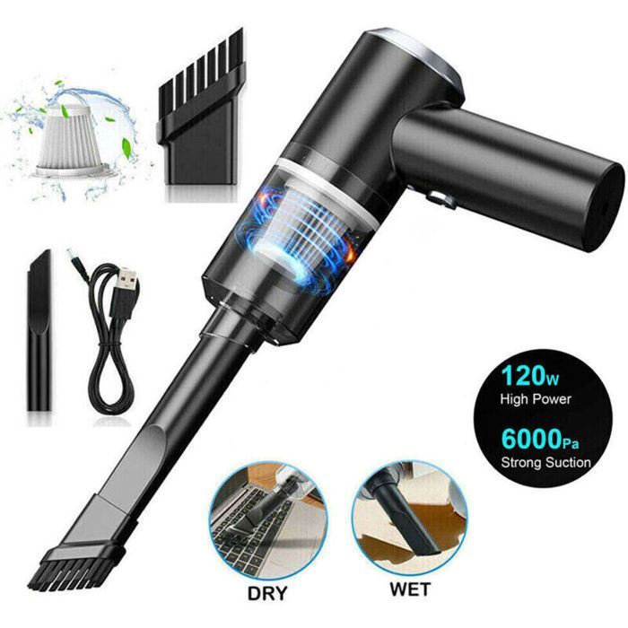 Aspirapolvere per auto senza fili Virex® - 6000 Pa - Aspirapolvere e soffiatore 2 in 1 - 120 W - Portatile - Ricaricabile