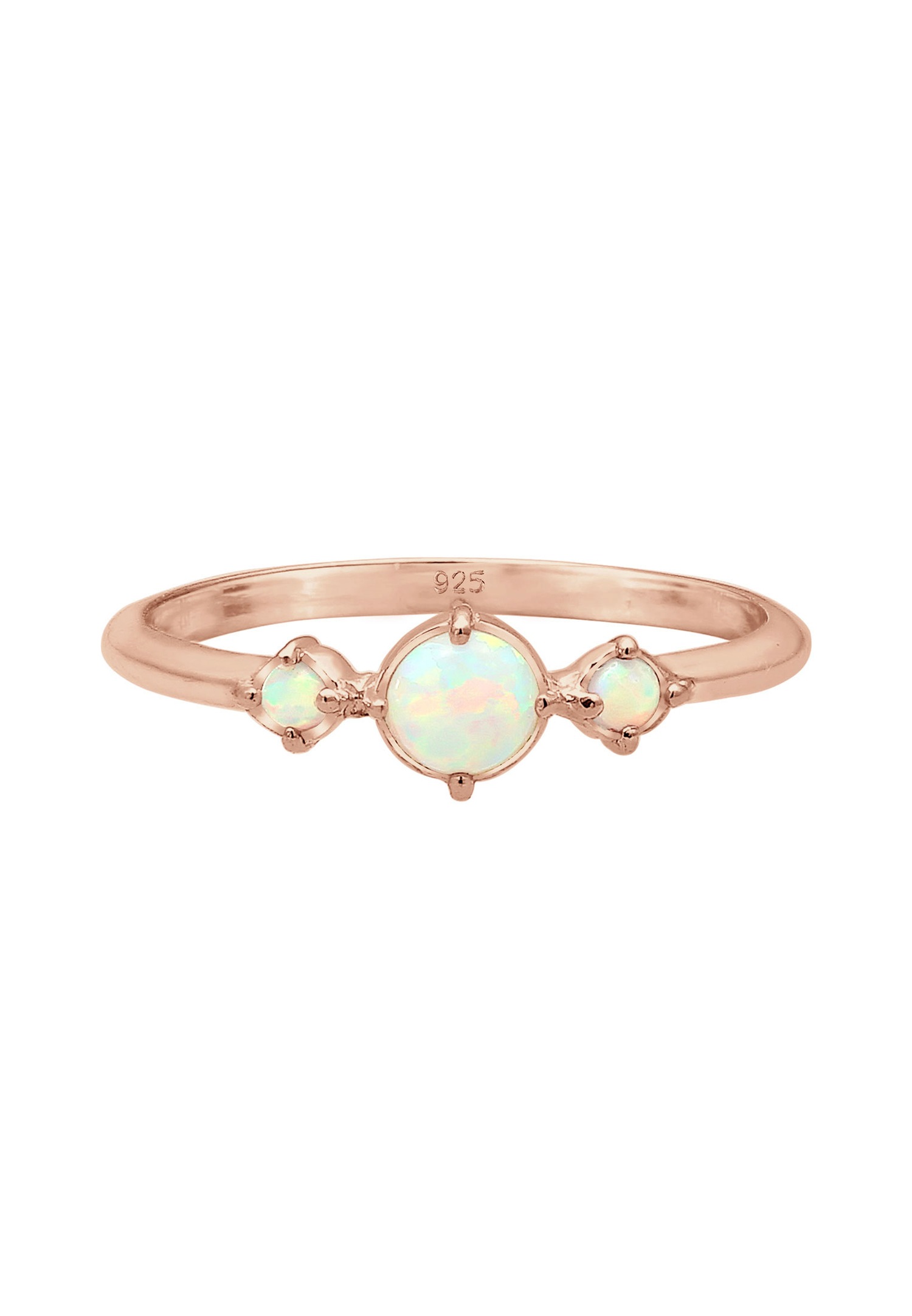 Elli Femmes Bande Géo Vintage Tendance avec Opale Synthétique en Argent Sterling 925