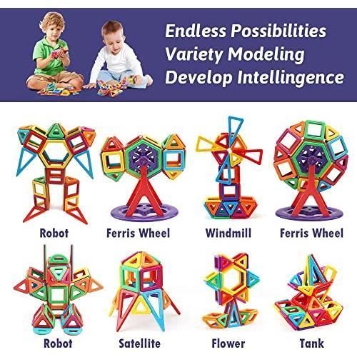 Jeu de Construction Magnétique - AMOUNE - Bloc Mini Aimanté Jouet Educatif - 116 Pièces