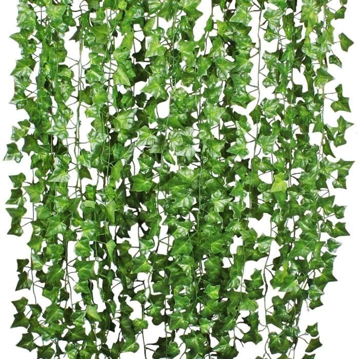 Lierre Artificielle Plantes Guirlande Vigne - 12 Pcs 2m Exterieur Lierre Artificielle Guirlande Décoration pour Célébration, Mariage