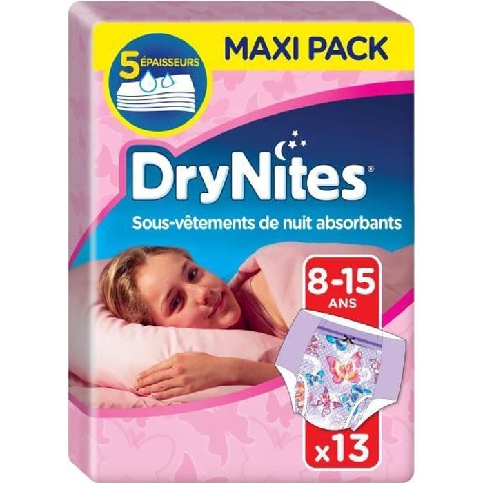 Pañales DryNites Pull-Up para niñas de 8 a 15 años (27-57 kg) x13