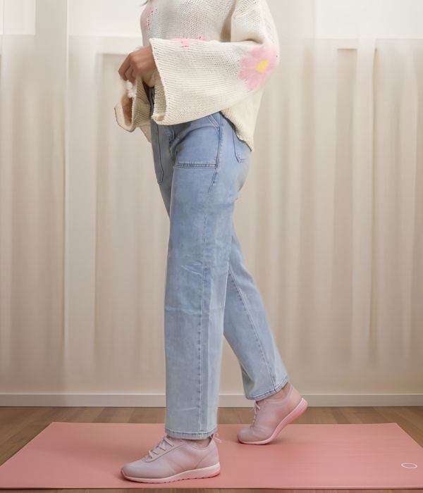 Jean Femme - G-SMACK - Wide Leg - Taille Haute - Confort - Grande Taille - Bleu