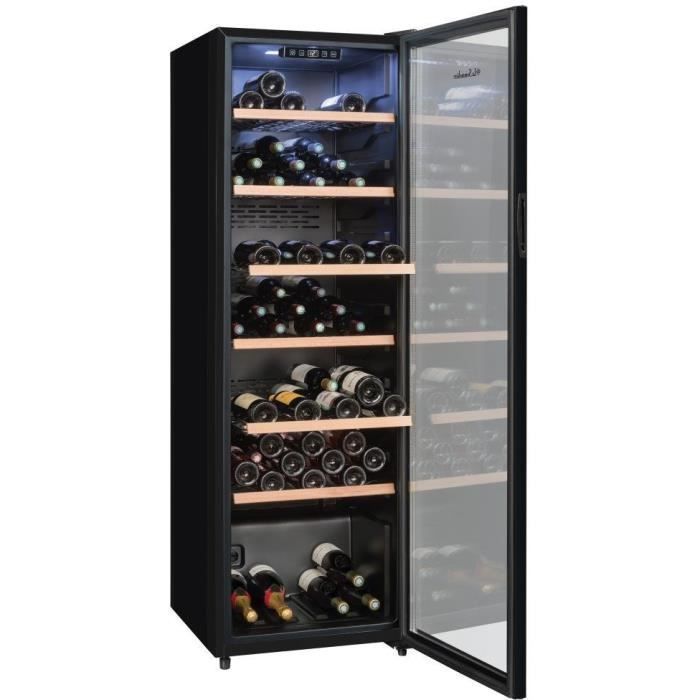 Wine cellar for aging - LA SOMMELIERE - CTVNE147 - 147 bottles - Glass door - Energy class G - 54.5 x 60.4 x 167.4 cm - Black