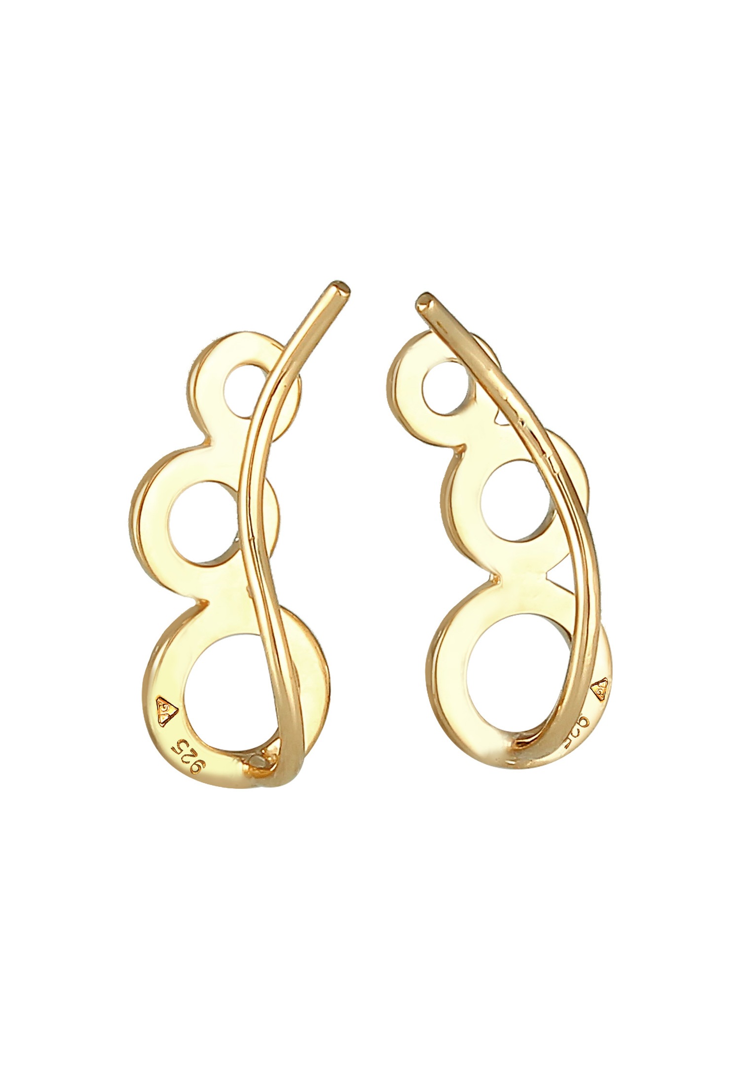 Elli Oreille d'une dame qui grimpe sur le cercle rond Tendance Geo Look en argent sterling 925