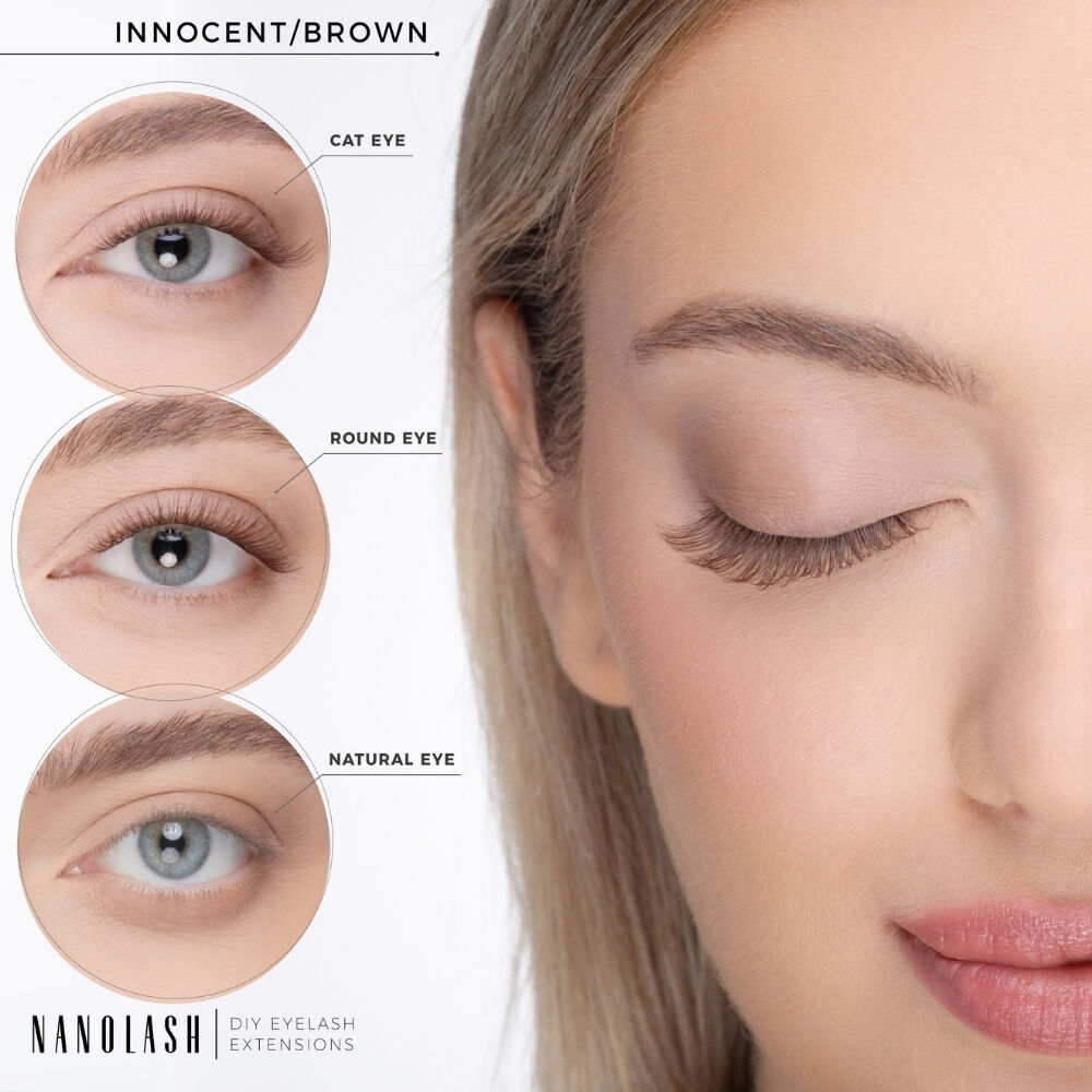 Kit de démarrage Nanolash pour extensions de cils à faire soi-même, marron