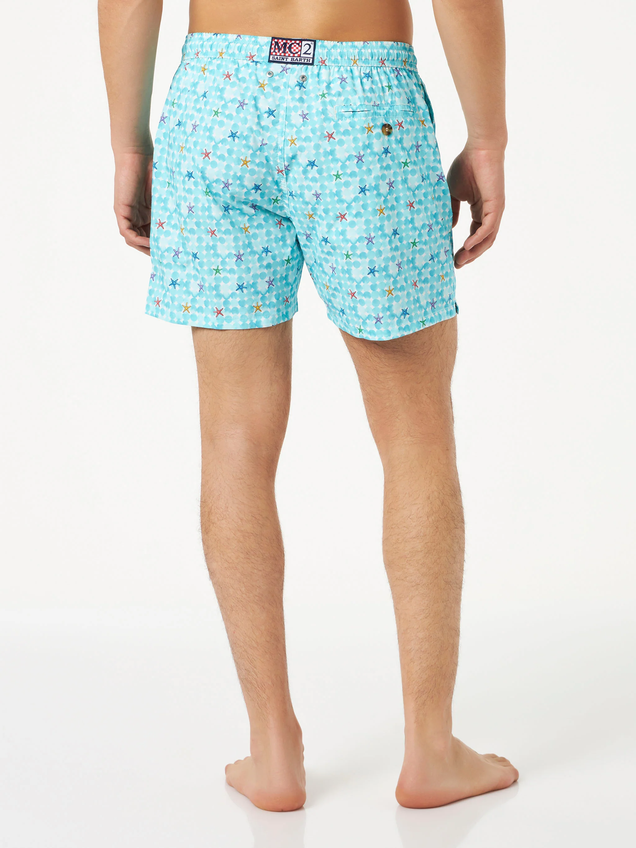Costume da bagno comfort da uomo in tessuto leggero con stampa stelle
