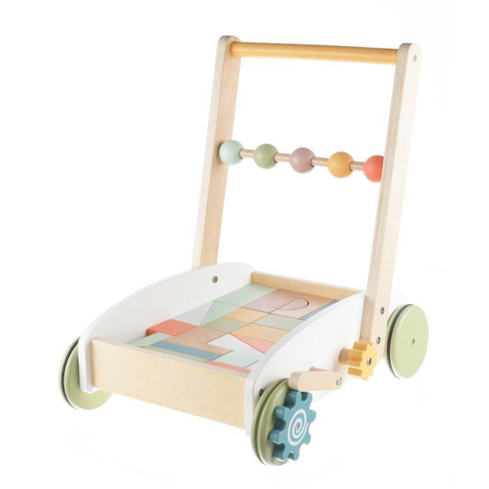 Gehhilfe – ZOPA – Holzwagen – 2-in-1 – mit Stauraum – mehrfarbig