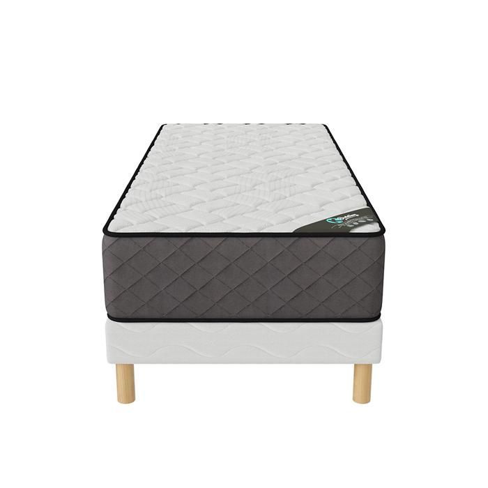Hotel Comfort Set: Bed Base + Mattress 120x190 cm | Height 30cm | High Resilience Foam | 4 Legs | Firm Comfort