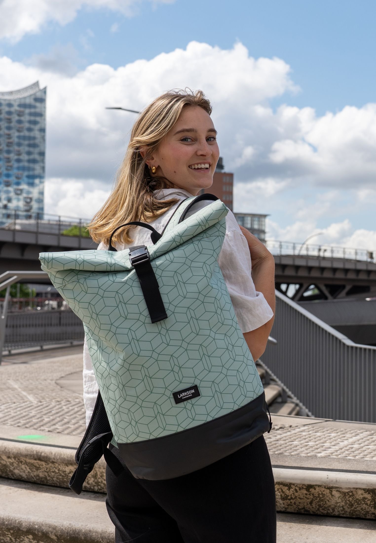 Larkson JANNE - Rucksack - mint pattern