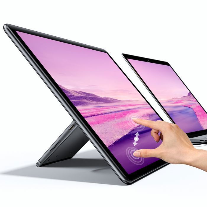 Moniteur portable tactile Full HD 15,6 P 1080 pouces, support rotatif réglable intégré, 100 % sRGB avec interface HDMI, Type C, OTG