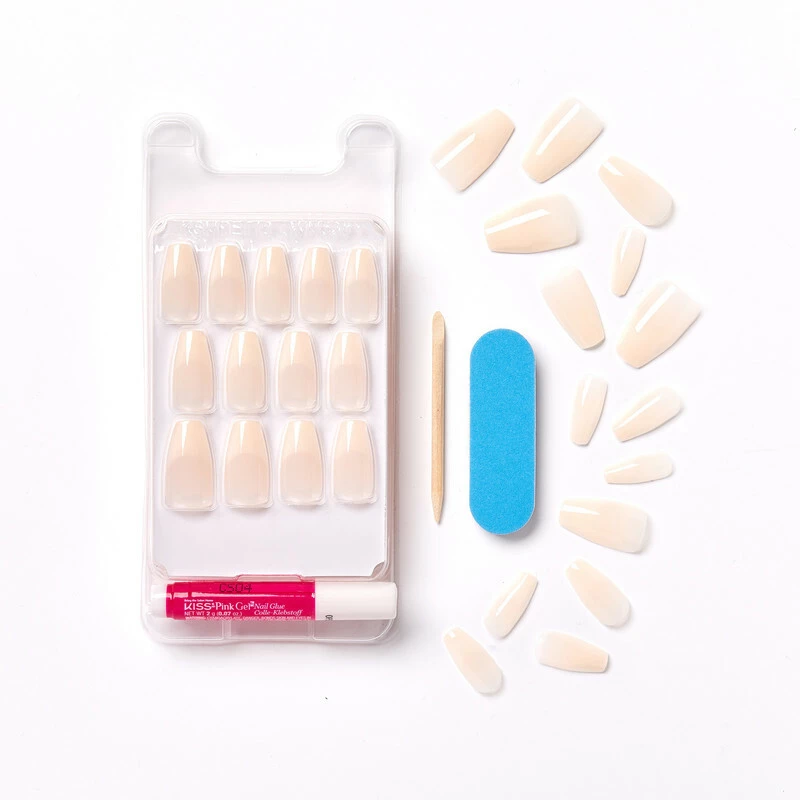 Unhas postiças acrílicas nude 79945 Leilani - Kiss