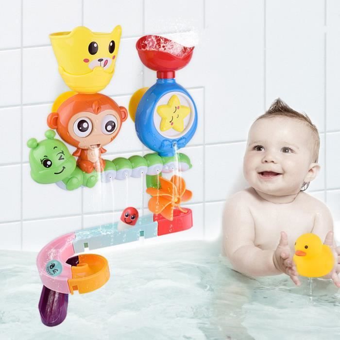 Juguete interactivo de baño con cascada, juego de piscina para bañera, juguetes acuáticos de mono, juguetes para la ducha, juguete de baño con vaso, regalo para niños