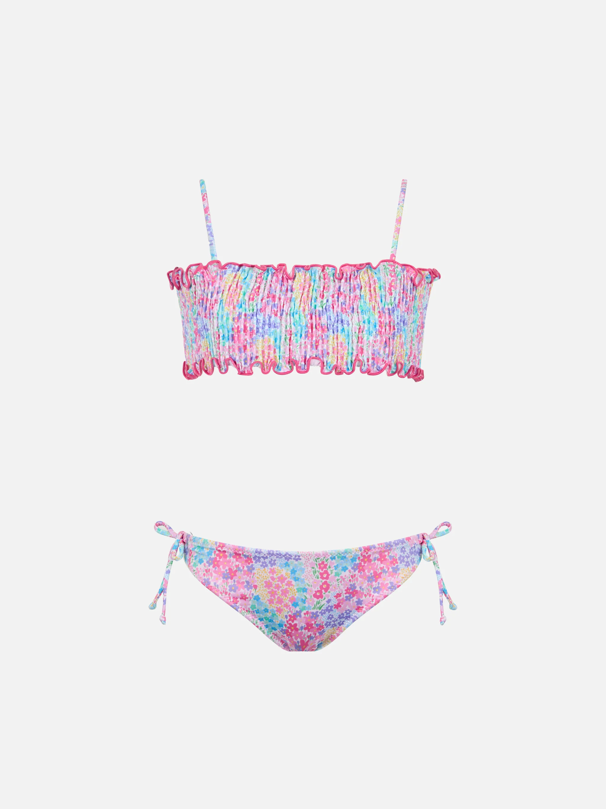Bikini van bambina Tilly met een puntige kiel en stempelen fiori