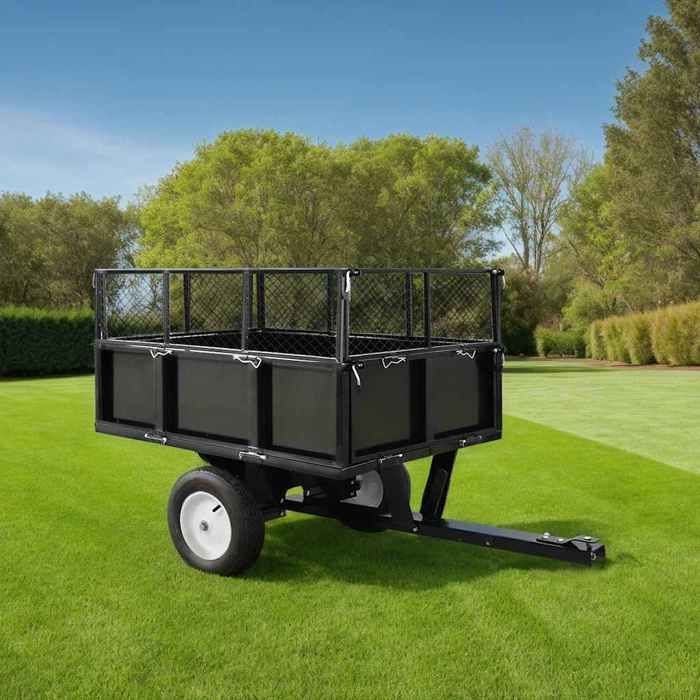Remolque basculante - vidaXL - 300 kg - Acero - Negro - 153x77x103 cm