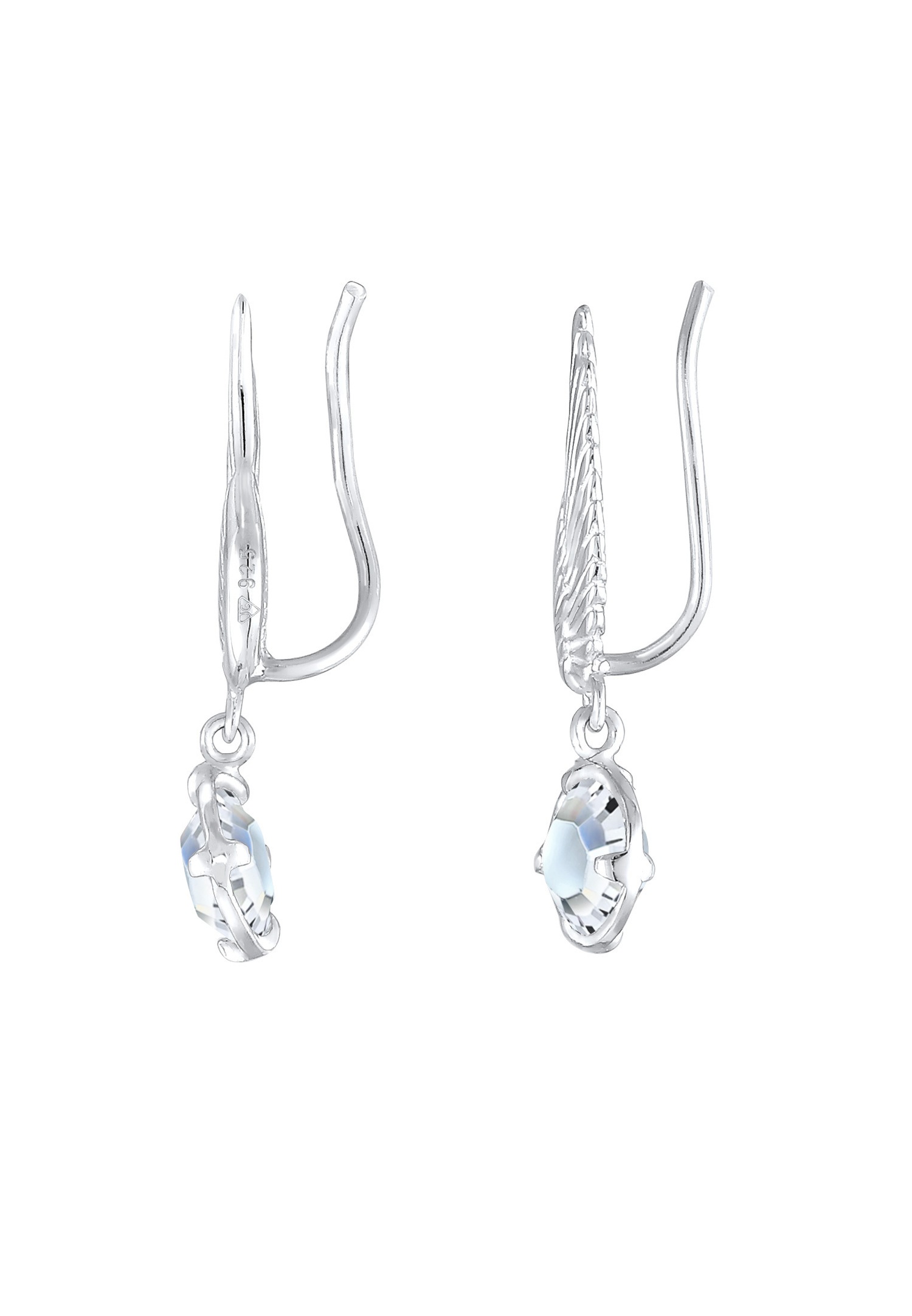 Elli Ailes de Grimpeur d'Oreilles pour Femmes avec Cristaux en Argent Sterling 925
