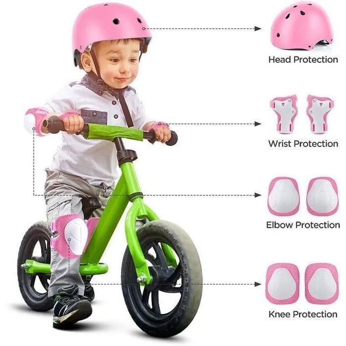 Capacete de proteção para patinação, skate, ciclismo e patinete para crianças de 3 a 7 anos, ROSA