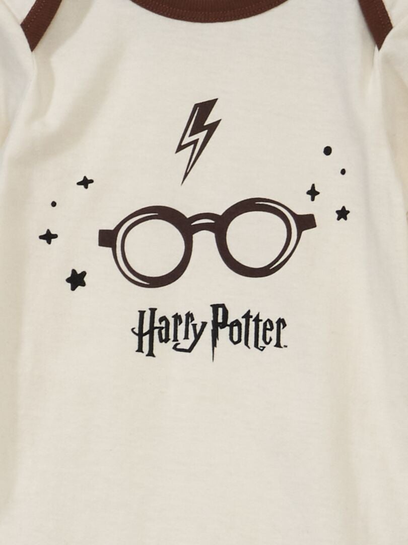 Conjunto de 2 bodies 'Harry Potter' em puro algodão - MARROM